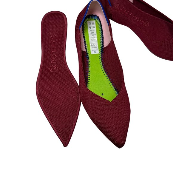 Rothy’s The Point Burgundy Red Flats size 9 Lk Nw! - Picture 6 of 9